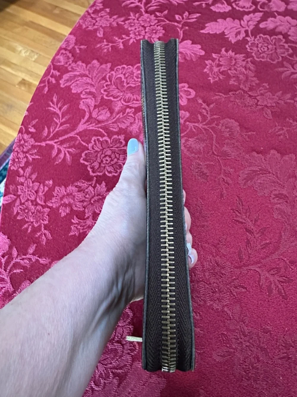 Louis Vuitton Brown Damier Ebene Long Zip Wallet